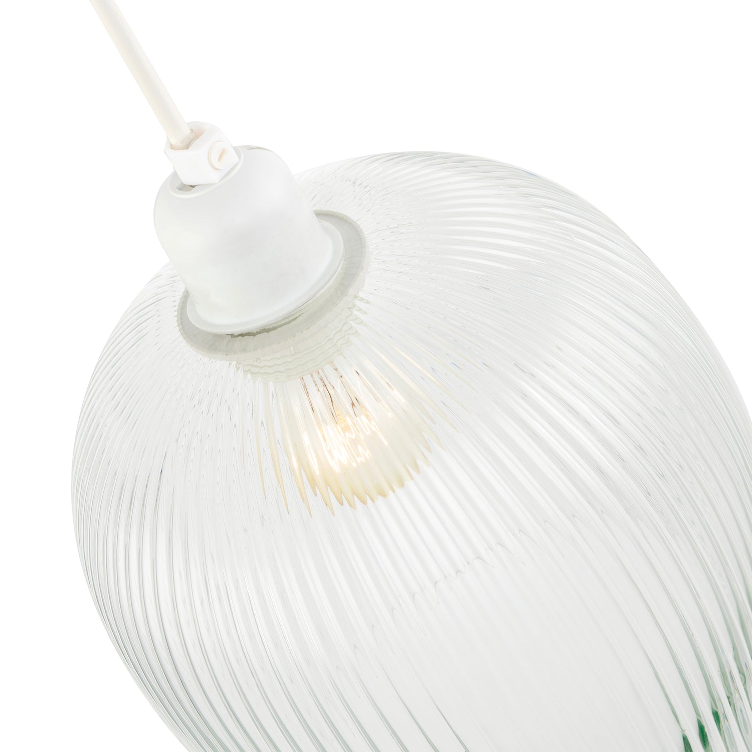 Modern Transparent Mini Line Ribbed Glass Pendant Ceiling Light Shade Image 3