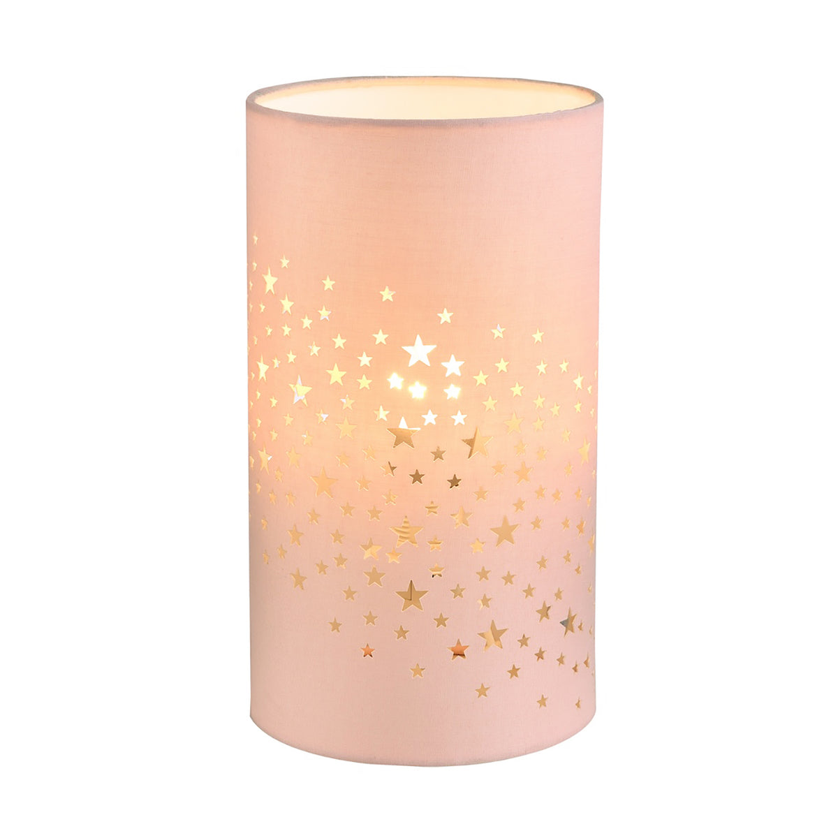 Contemporary Stars Decorated Blush Pink Cotton Bedside Table Light