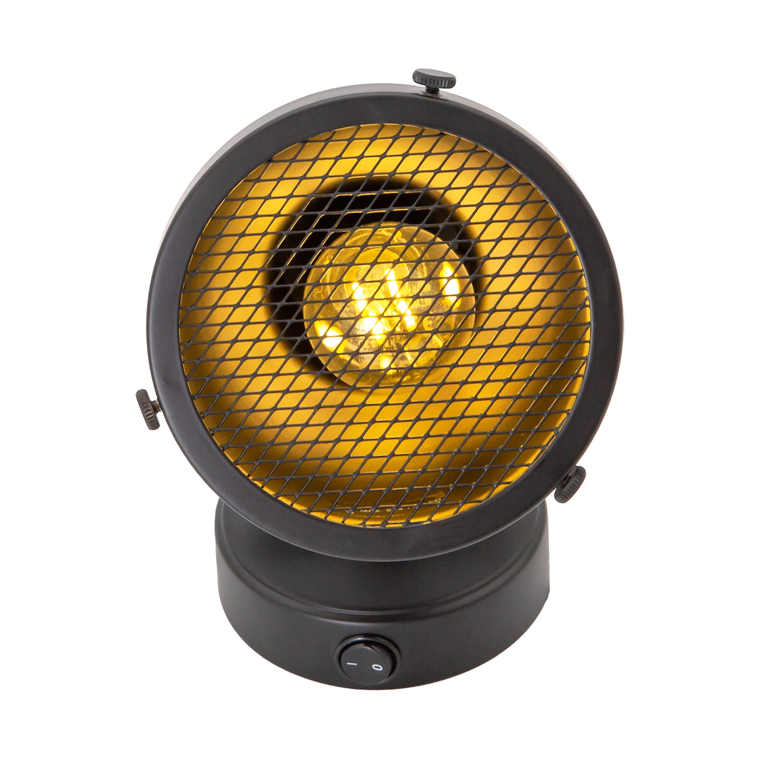 Vintage and Industrial Matte Black Spot Wall Light Fitting with Grill Image 4