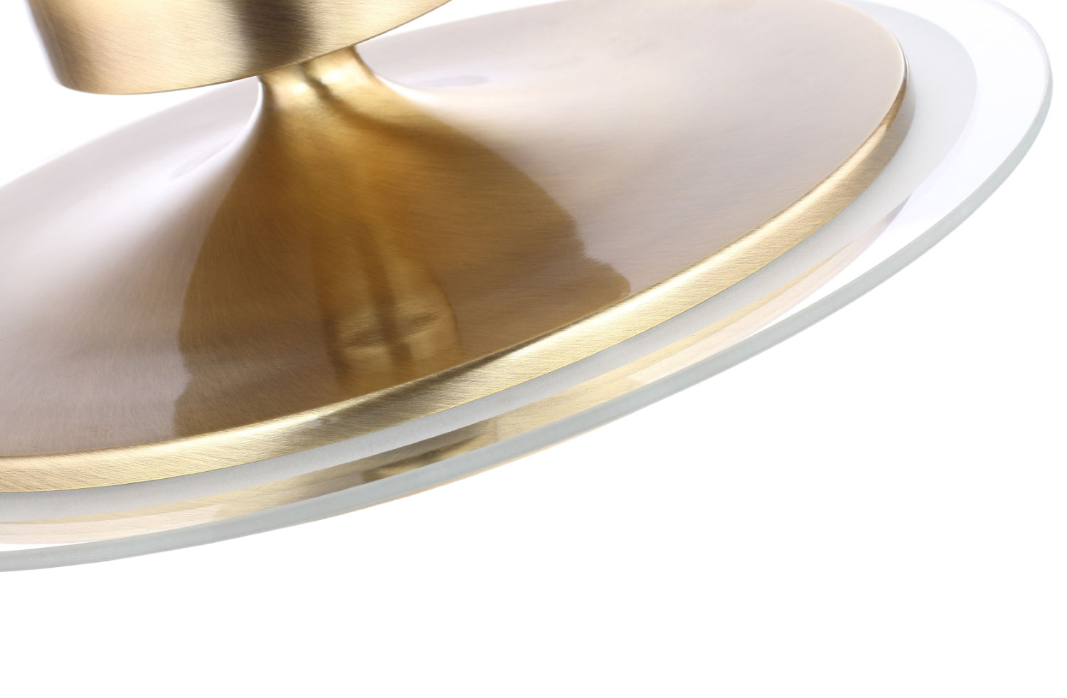 Modern and Sleek Semi Flush LED Powered Ceiling Light Fitting in Antique Brass Image 4