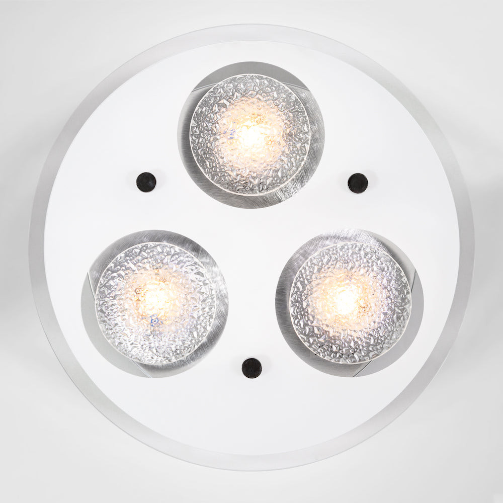 Modern Round LED Bathroom Flush Ceiling Light with Clear/Frosted Glass Plate Image 5