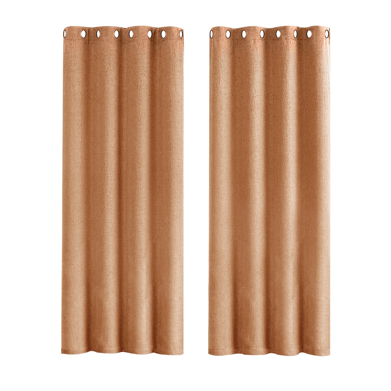 Orange Lined Blackout Eyelet Curtains - 46 x 63 Inch Drop - 2 Panel Image 1