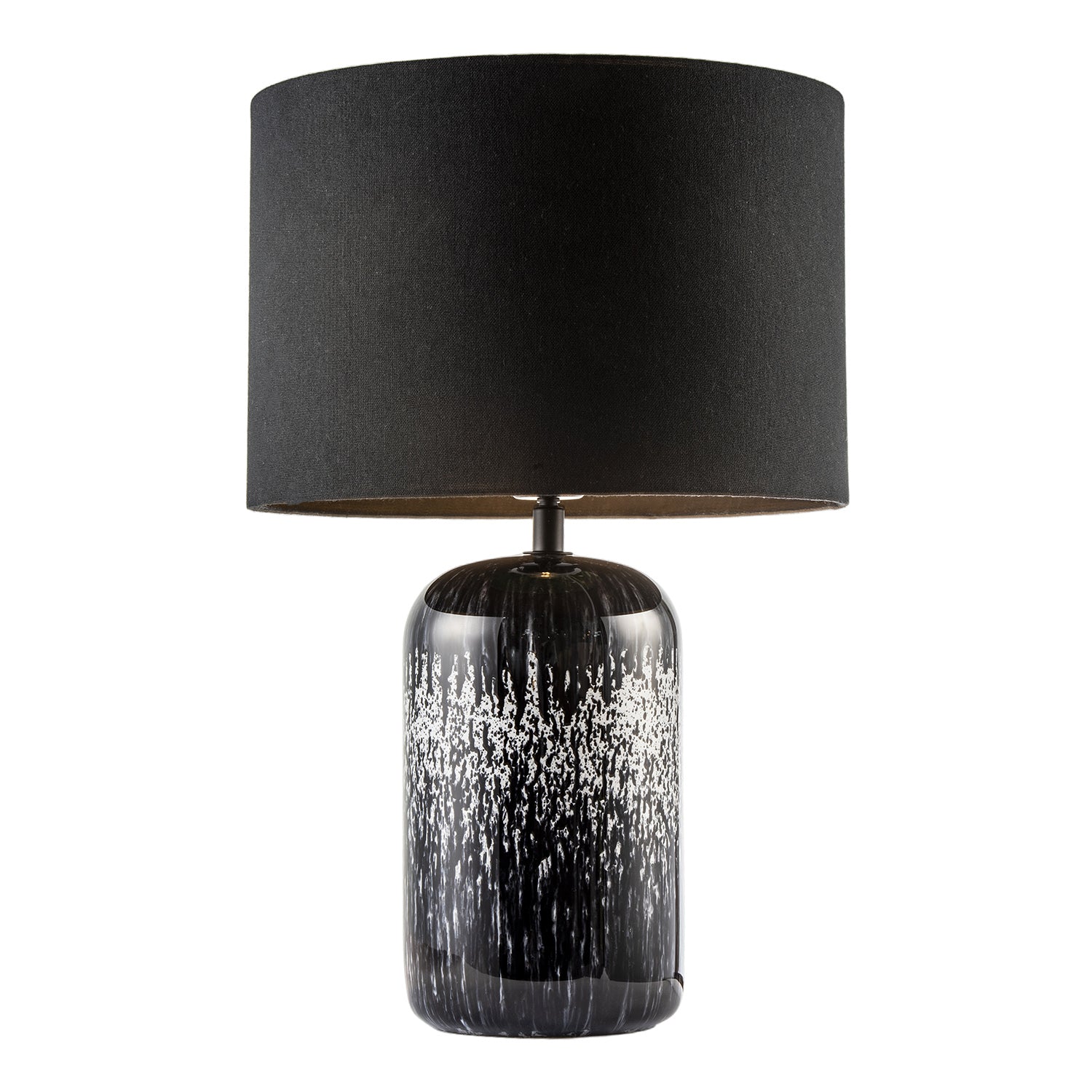 Modern Black and White Marble Drip Snowflake Glass Lamp with Shade Image 2