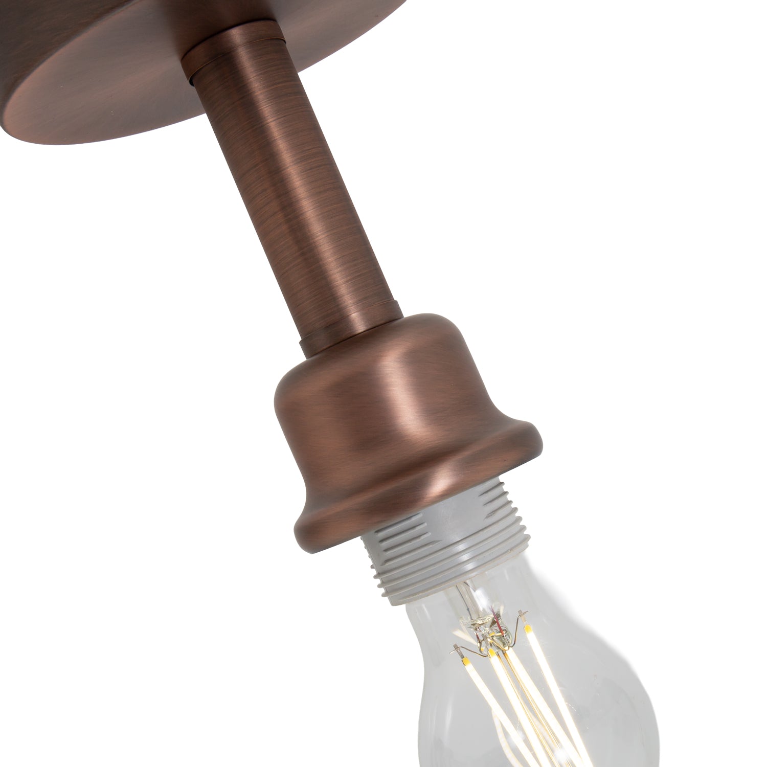 Contemporary Designer Short Semi Flush Antique Copper Ceiling Light Image 4