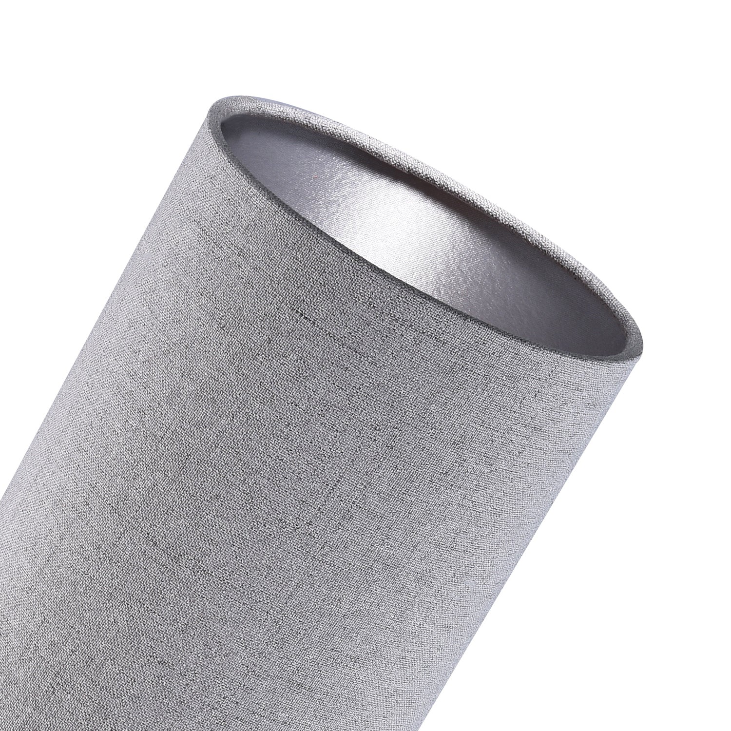 Modern and Stylish Stitched Effect Grey Linen Fabric Cylindrical 25cm Lampshade Image 3