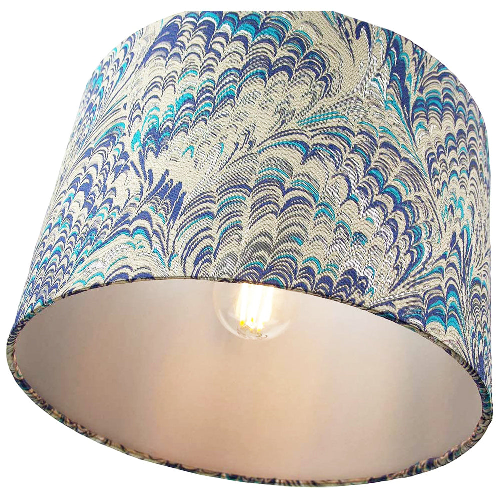 Contemporary and Vivid Peacock Print Table/Pendant Lamp Shade in Soft Cotton Image 4