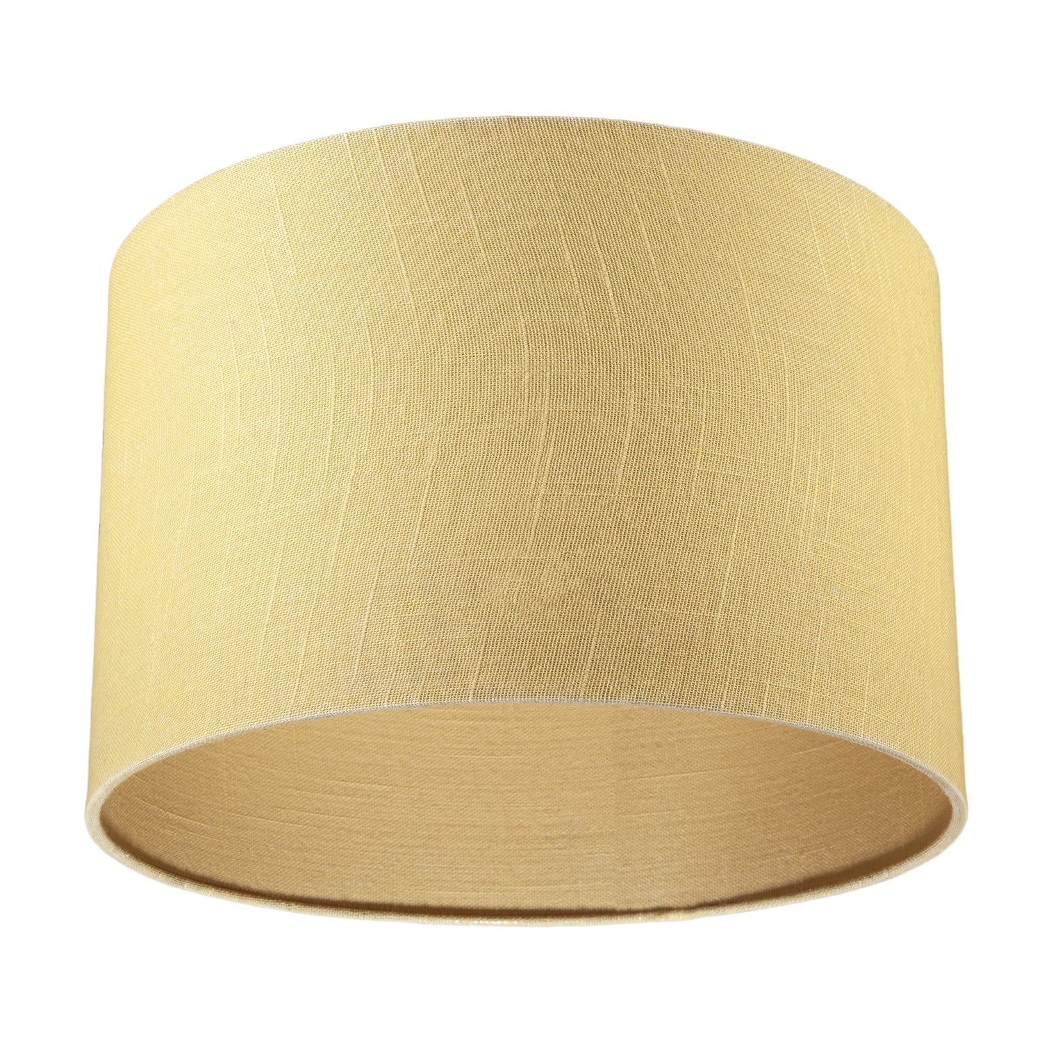 Designer Soft Mellow Yellow Textured Linen Fabric Circular Lamp Shade Image 5