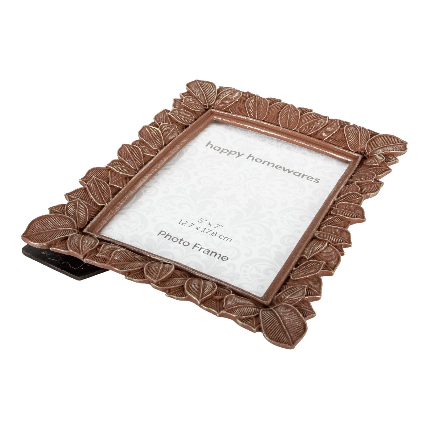 Classic Rustic Bronze Floral Multi Leaf 5x7 Picture Frame with Brushed Gold Trim Image 5