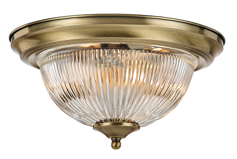 Traditional Antique Brass IP44 Bathroom Ceiling Light Fitting Image 2