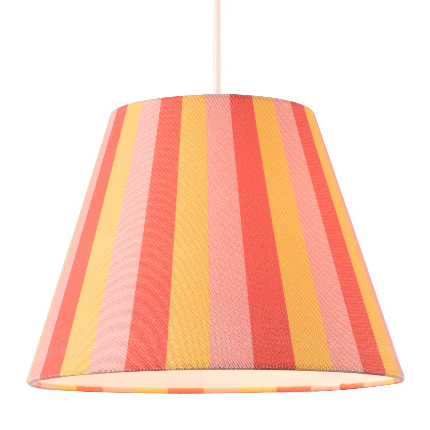 Multi Pink Tone Striped Linen Coolie Lamp Shade with Cotton Inner Image 2