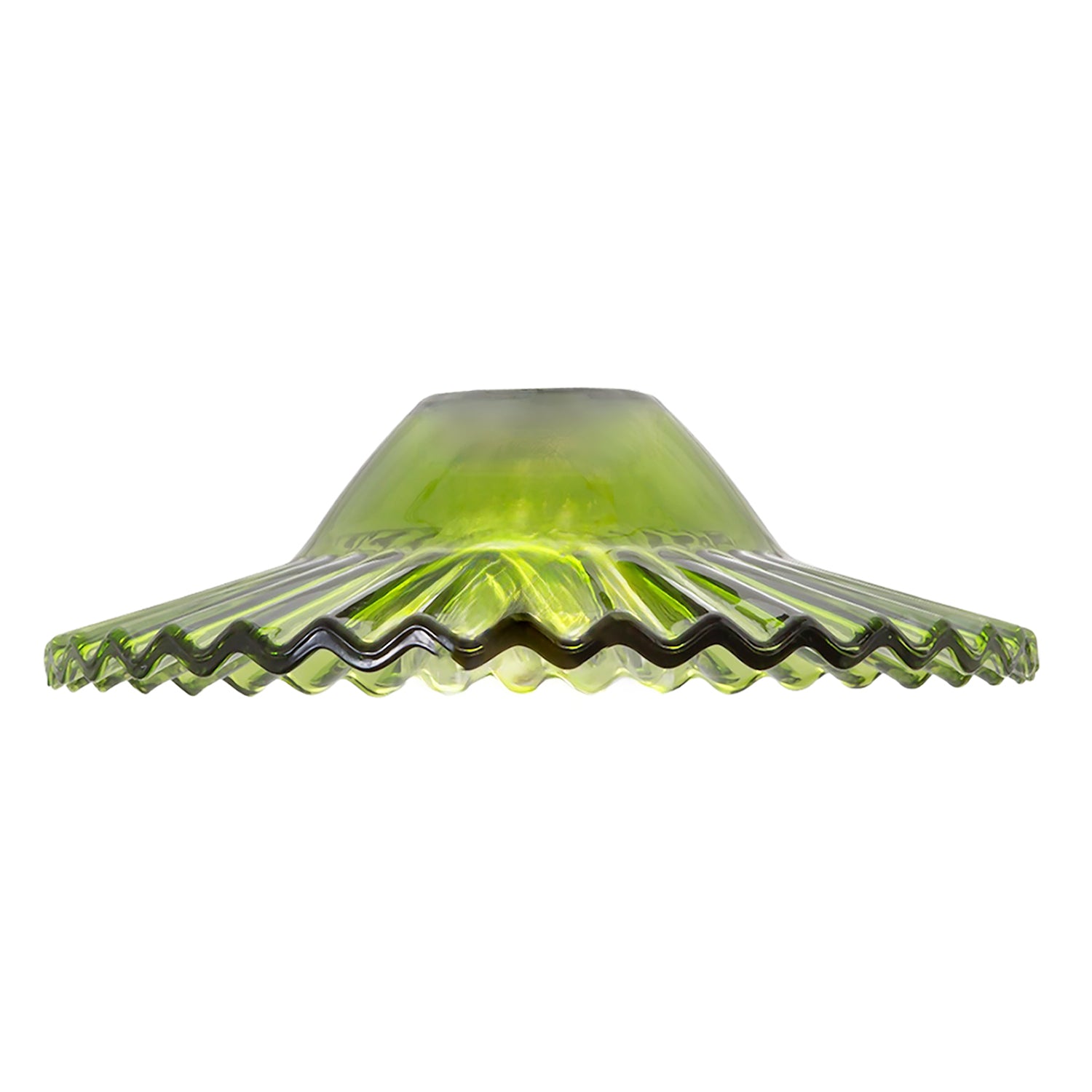 Modern Emerald Green Glass Pendant Light Shade with Rippled Design Image 3