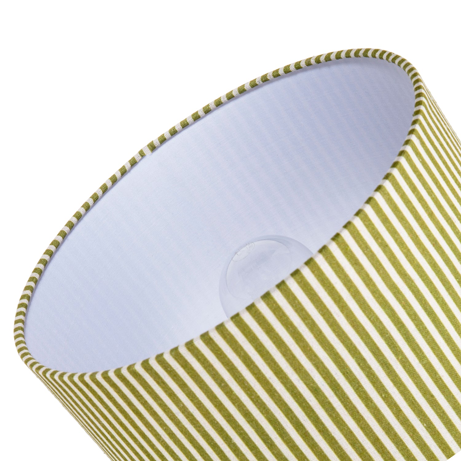 Olive Green Thin Striped Linen Fabric Lamp Shade with Inner Lining Image 5