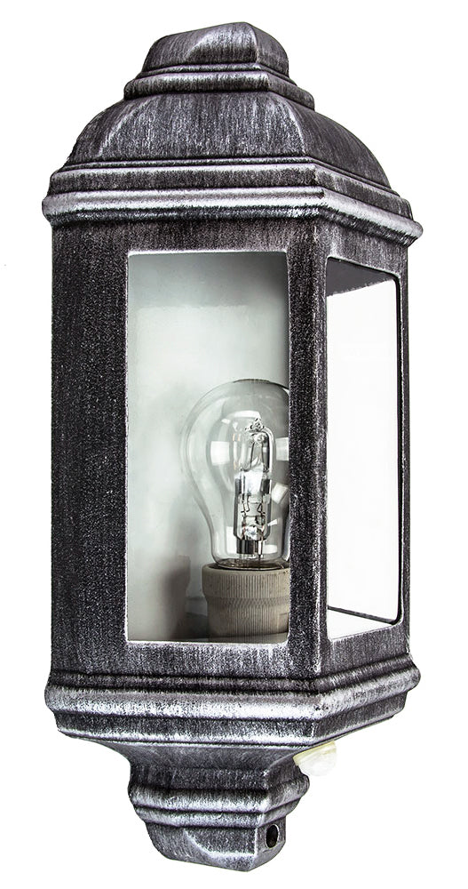 Traditional PIR Sensor Outdoor Wall Light with Black and Silver Die-Cast Frame Image 2