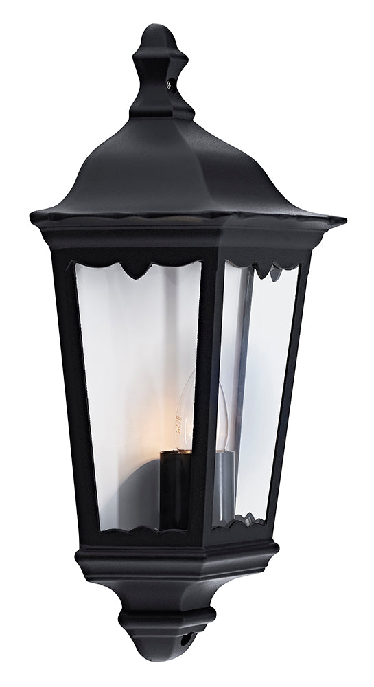 Traditional Black Cast Aluminium Outdoor Lantern Wall Light Image 2