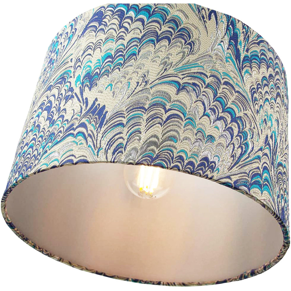 Contemporary and Vivid Peacock Print 35cm Table/Pendant Lampshade in Soft Cotton Image 4