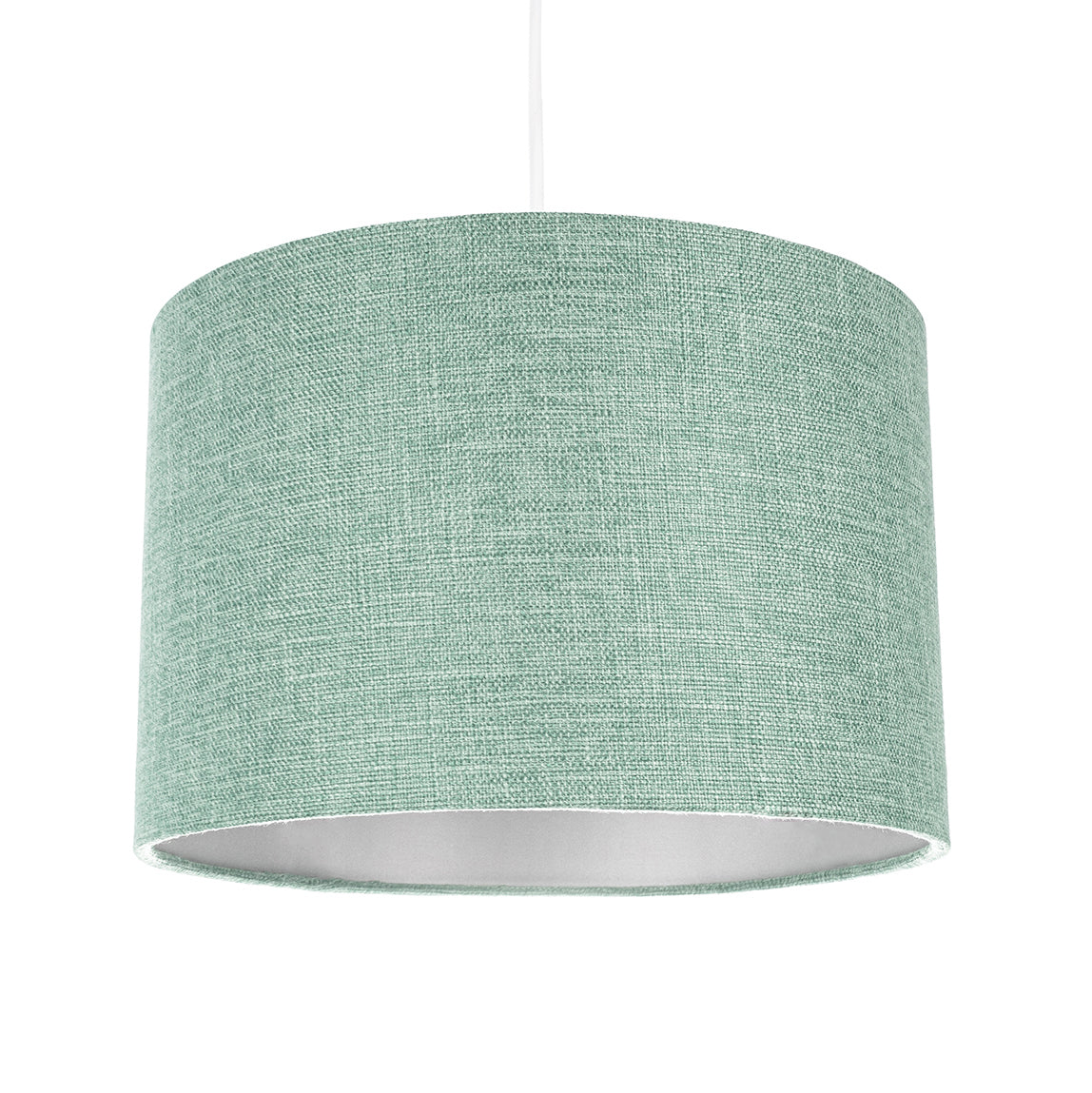 Modern and Elegant Mint Plain Linen Fabric Drum Lamp Shade Maximum Image 2