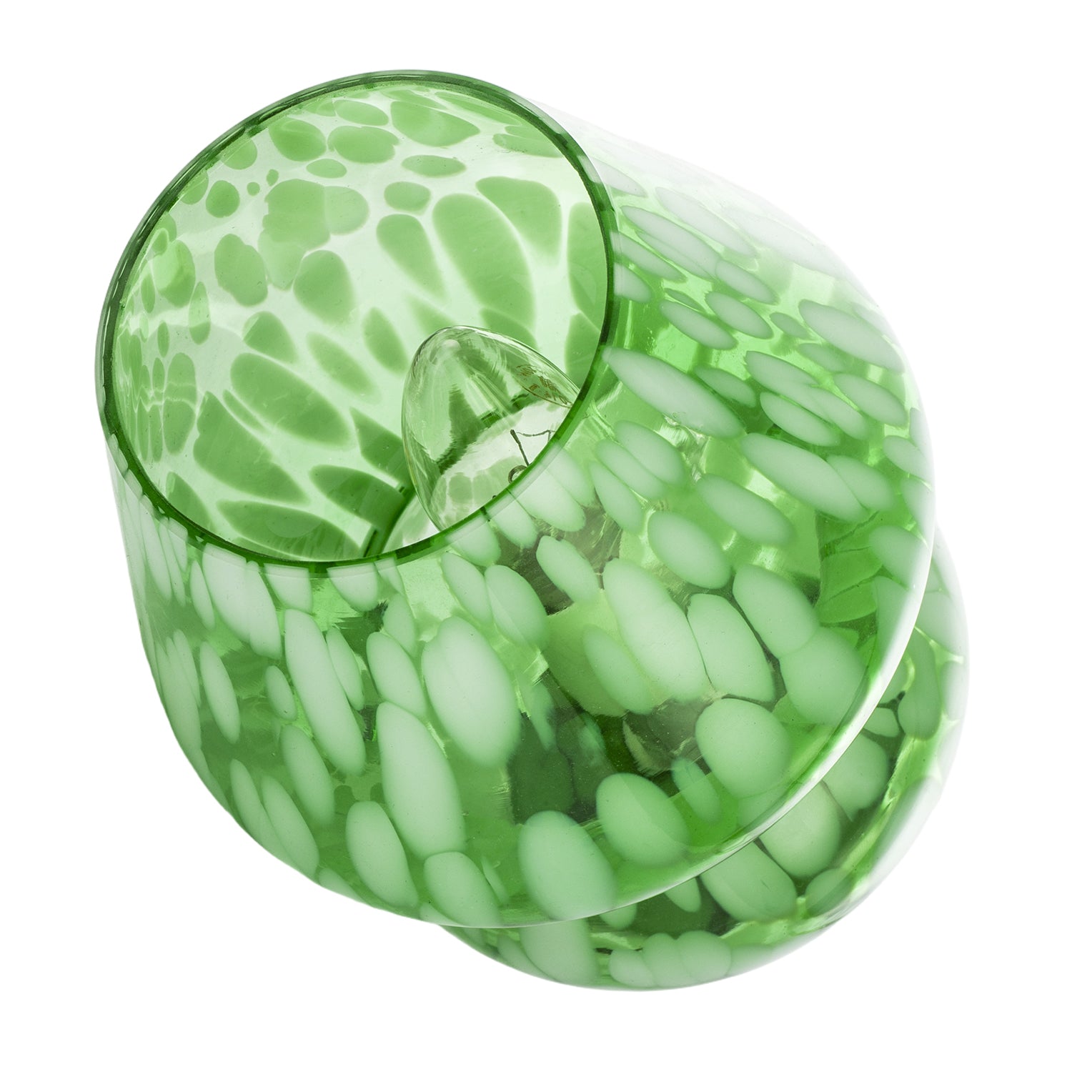 Eye Catching Artisan Style Emerald Green Mottled Glass Table Lamp Image 3