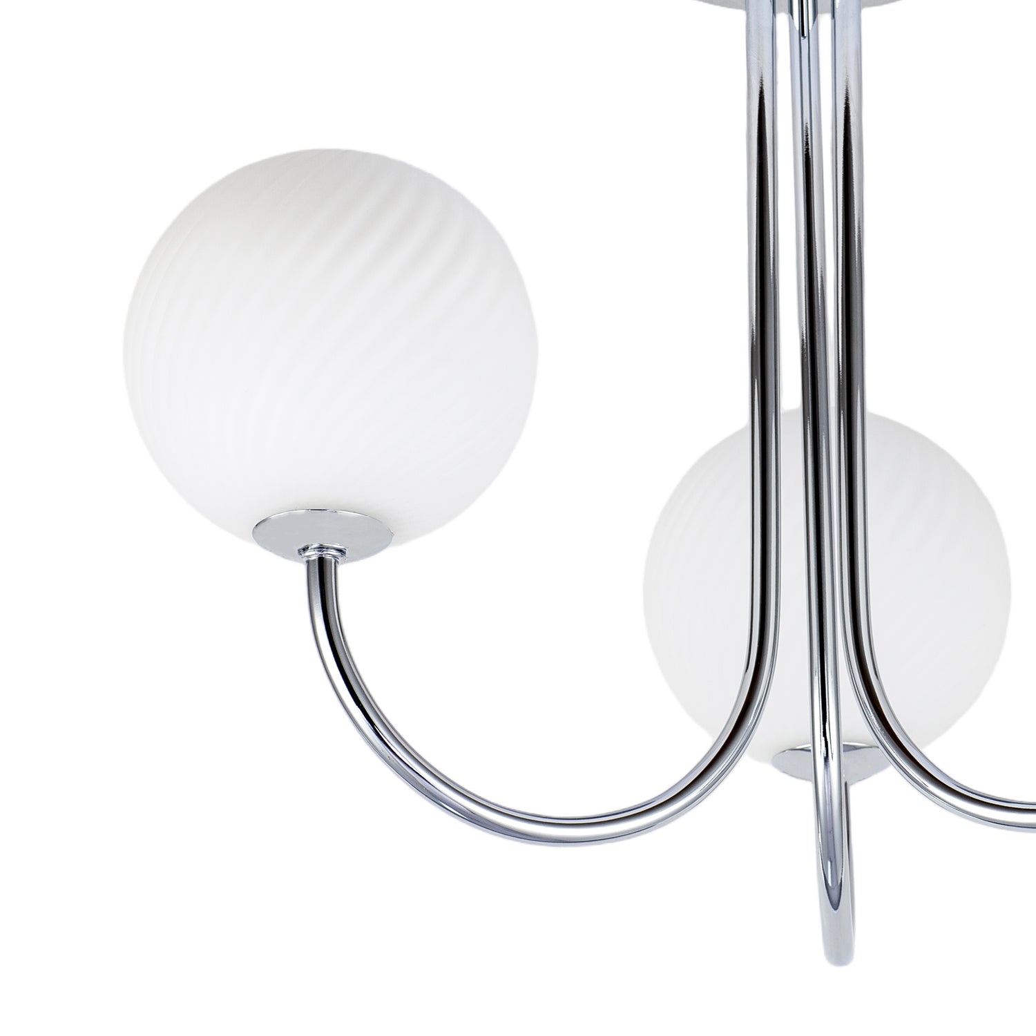 Modern Polished Chrome Plated Ceiling Light Fitting with Swirl Glass Image 5