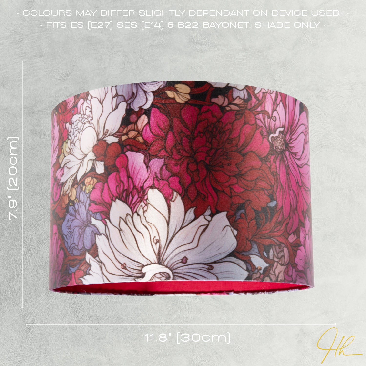 Classic Red Lilac and Pink Chrysanthemum Japanese Style Lamp Shade Image 6