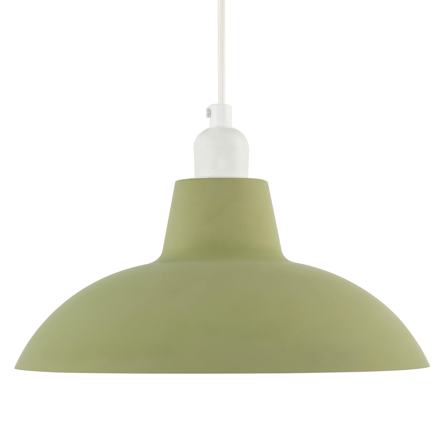 Industrial Retro Designed Matte Olive Curved Metal Pendant Light Shade Image 5