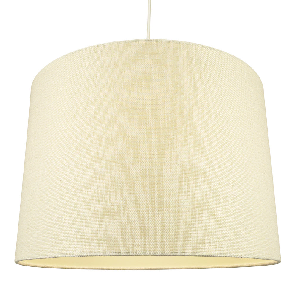 Contemporary and Sleek Cream Linen 16" Lamp Shade with Cotton Inner Lining Image 2