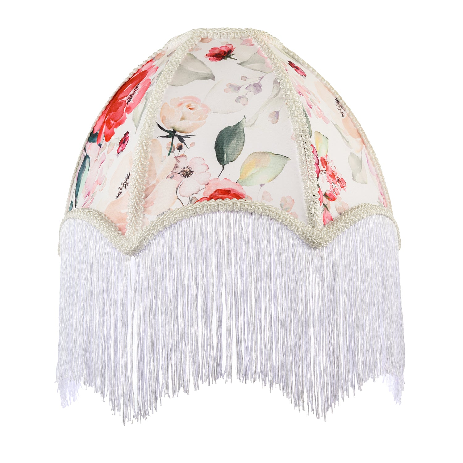 1920s Vintage Lamp Shade with Pastel Pink and Green Floral Decoration Image 1