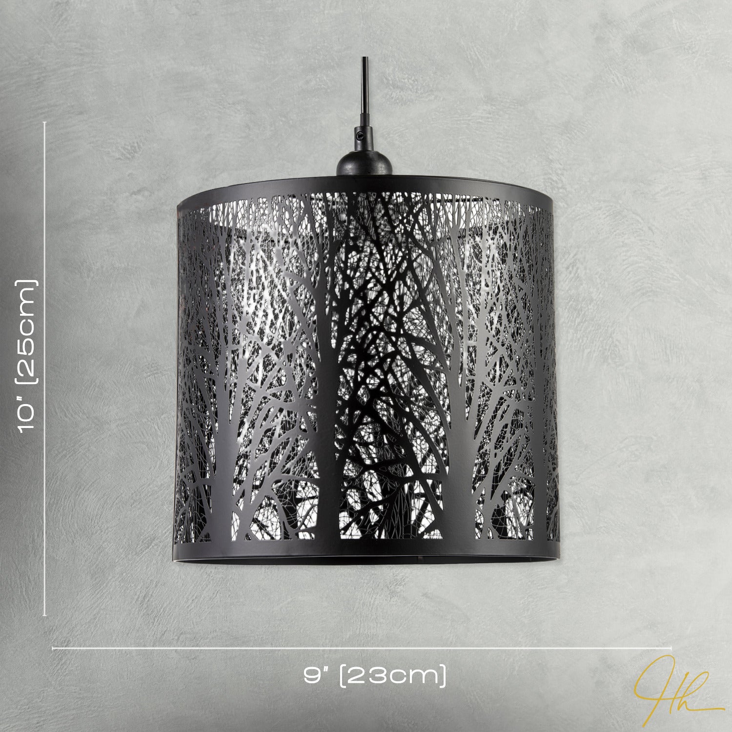 Unique and Beautiful Matte Black Metal Forest Design Pendant Shade Image 7