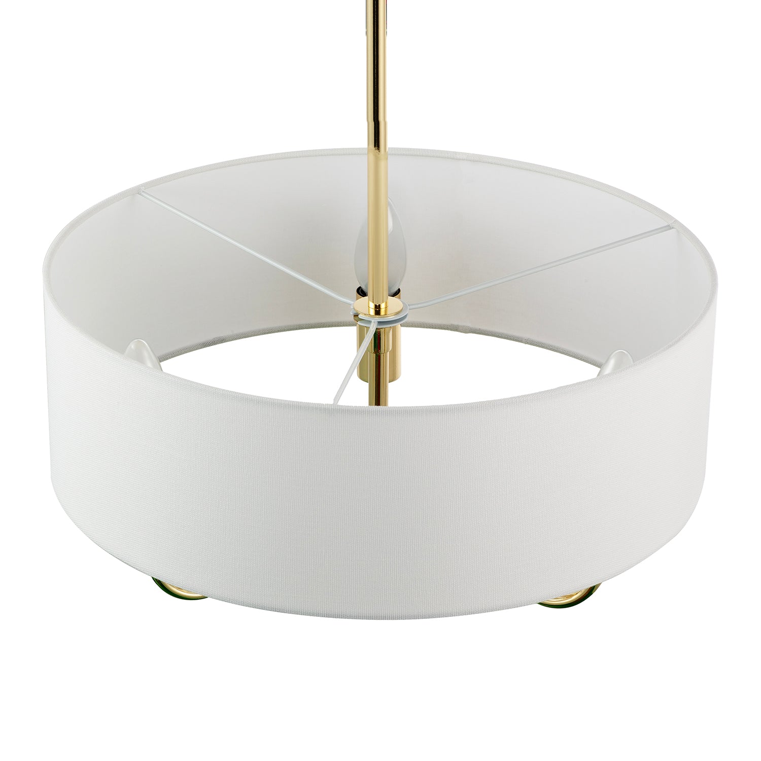 Chic Chandelier Semi Flush Ceiling Light in Polished Gold with Shade Image 4