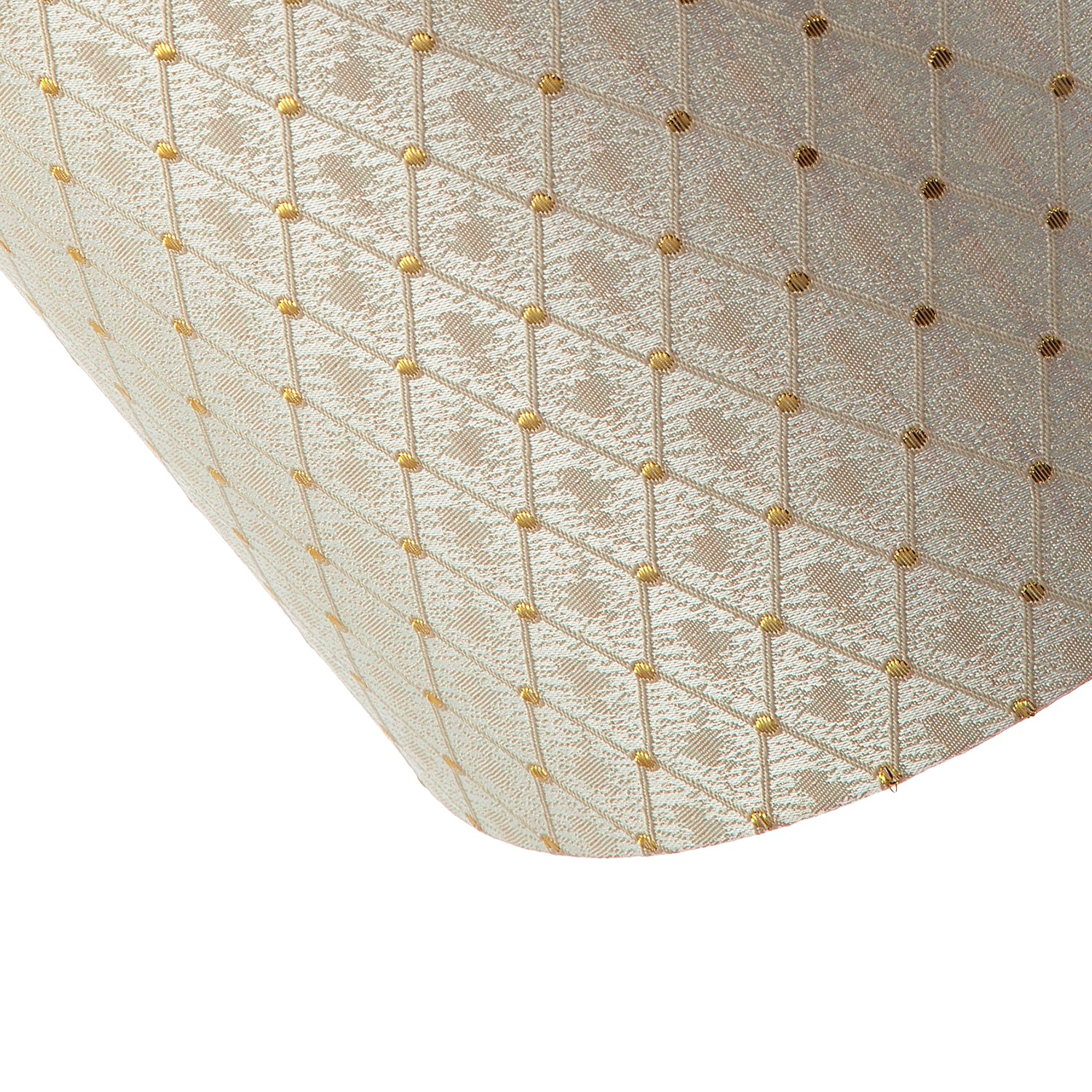 Light Taupe Jacquard Fabric 10 Inch Lamp Shade with Shiny Gold Decor Image 5