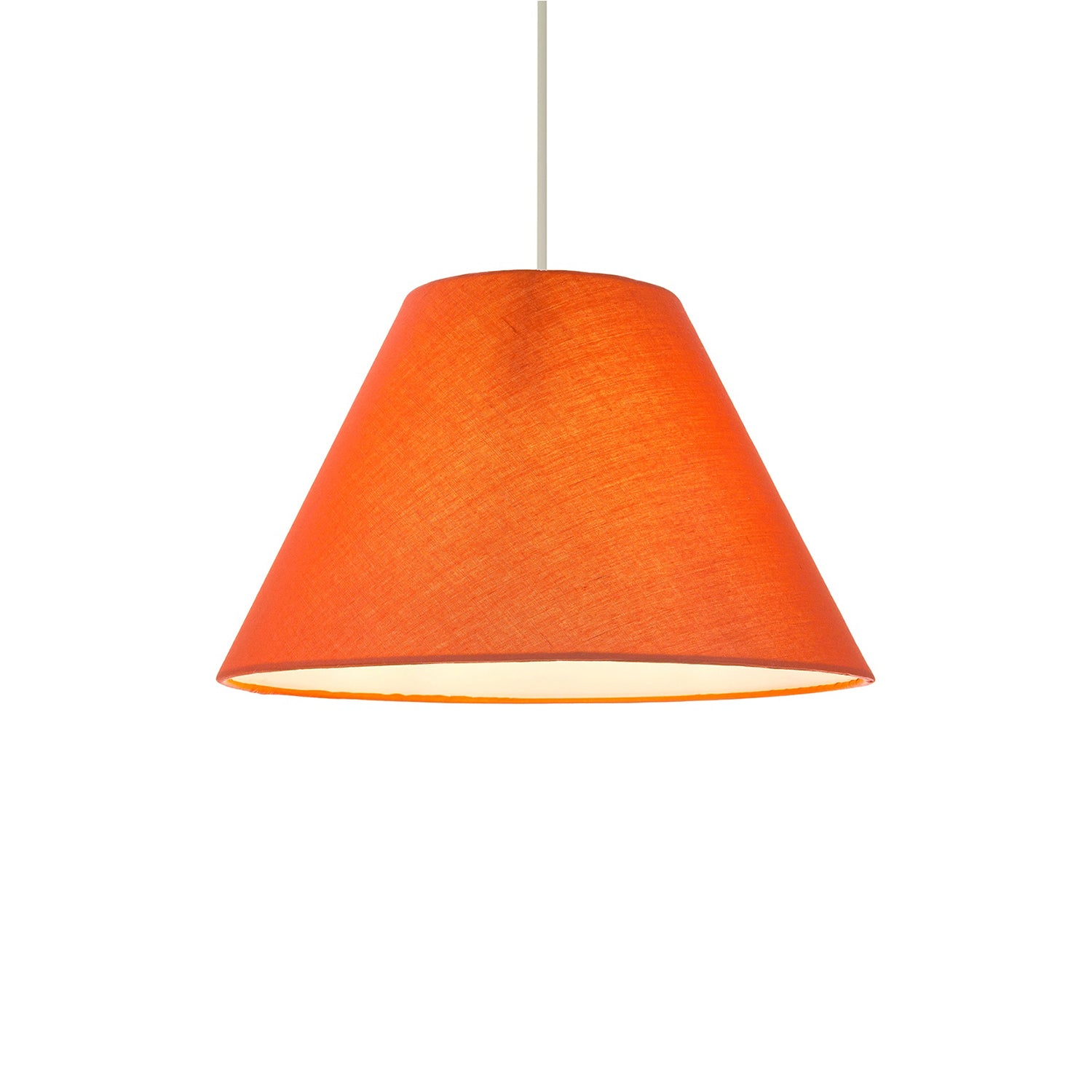 Traditional 8 Inch Vivid Orange Cotton Fabric Coolie Lamp Shade Image 2