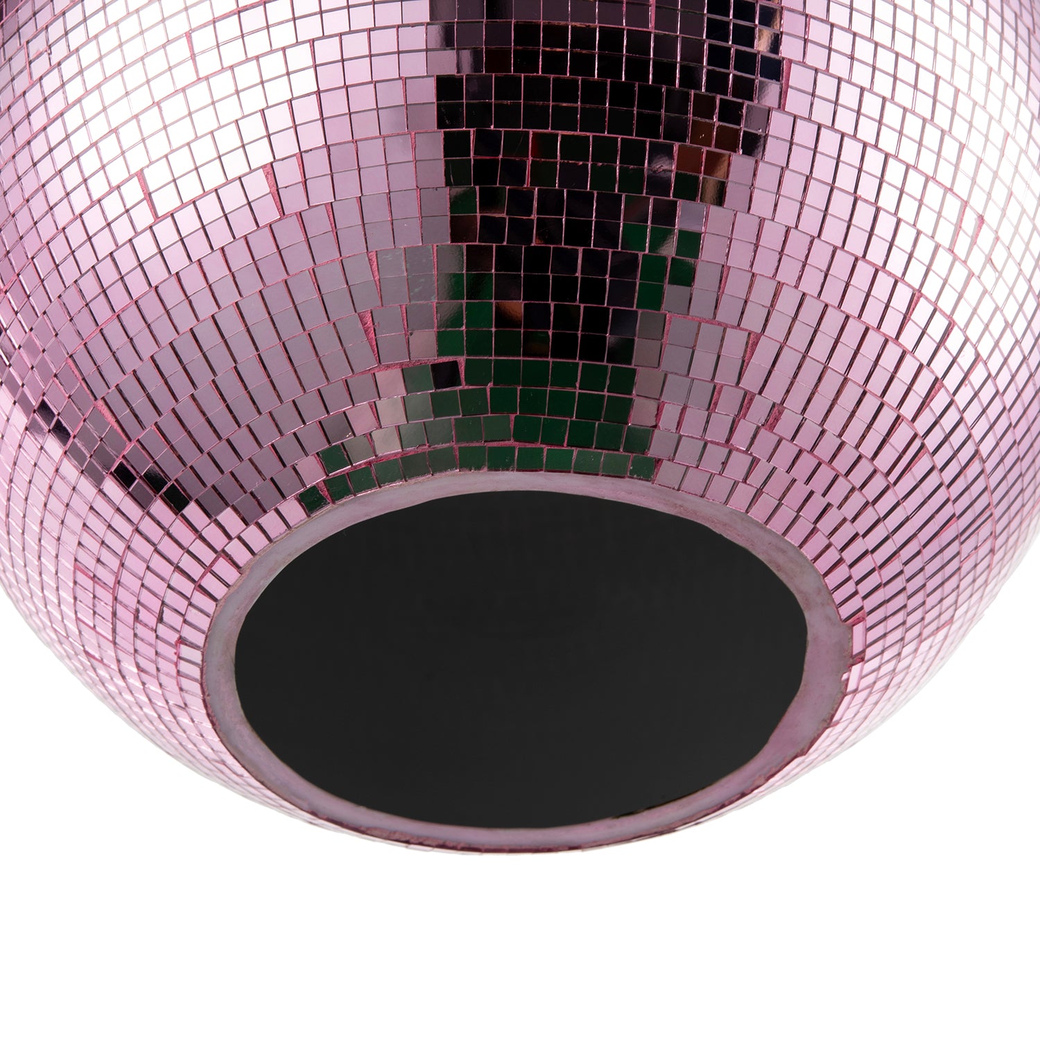 Shiny Disco Mosaic Ball in Vibrant Pink Mirrored Tiled Retro Style Image 4