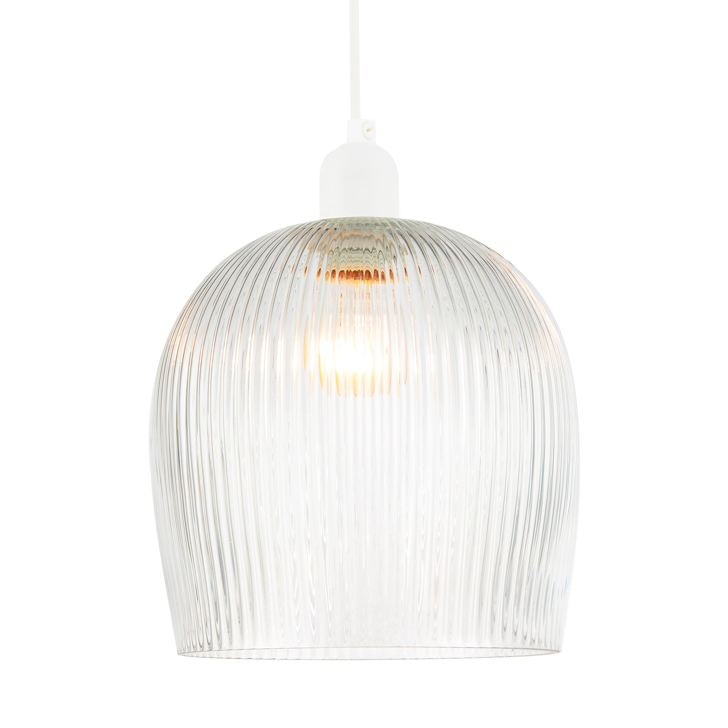 Modern Transparent Mini Line Ribbed Glass Pendant Ceiling Light Shade Image 2