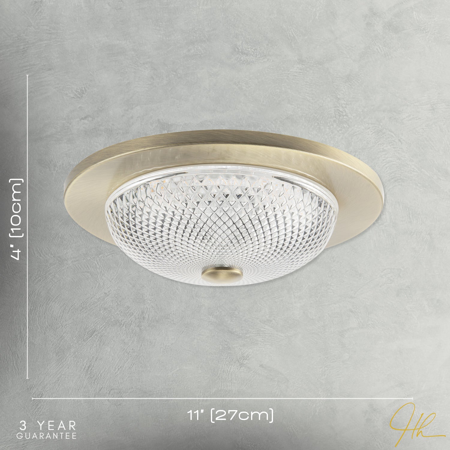 Modern Bathroom Ceiling Light Fitting with Clear Diamond Effect Glass Image 7