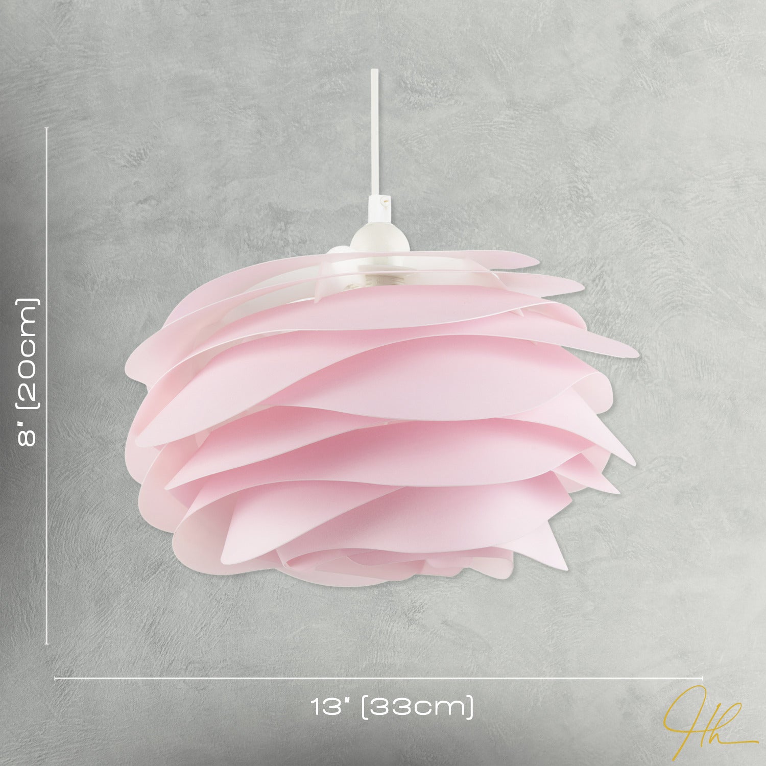 Modern Pink Wavy Rippled Pendant Ceiling Light Shade for Bedroom etc Image 7