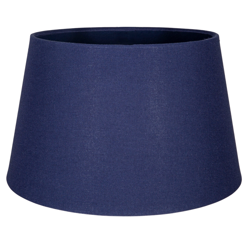 Traditional 30cm Midnight Blue Linen Fabric Drum Table/Pendant Shade 60w Maximum Image 1