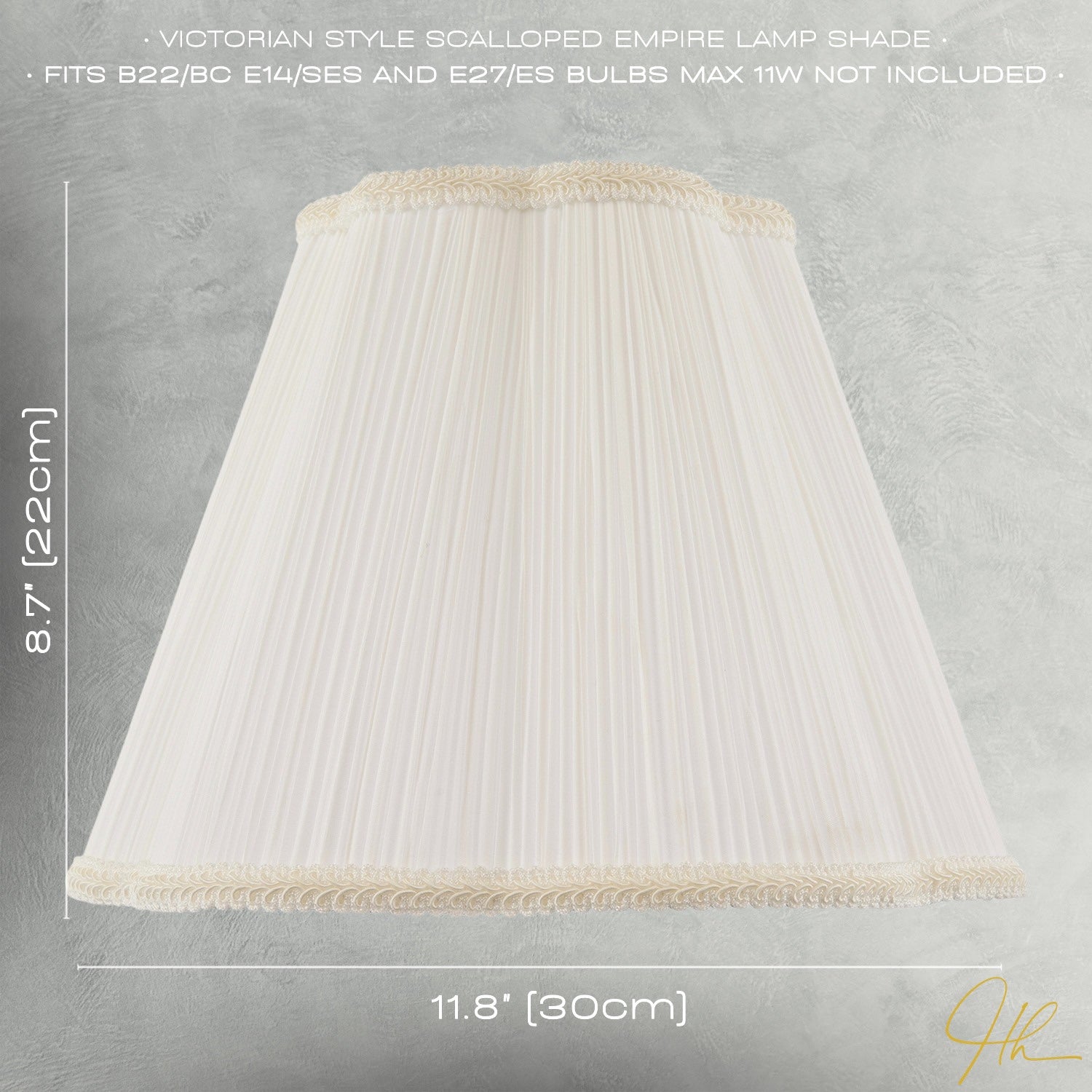 White Victorian Pleated Faux Silk Lamp Shade with Embroidered Trims Image 7