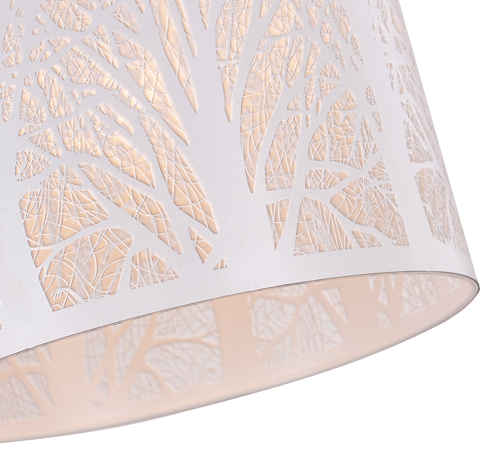 Unique and Beautiful Matt White Metal Forest Design Ceiling Pendant Shade Image 3