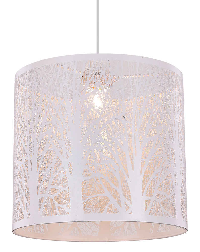 Unique and Beautiful Matt White Metal Forest Design Ceiling Pendant Shade Image 1