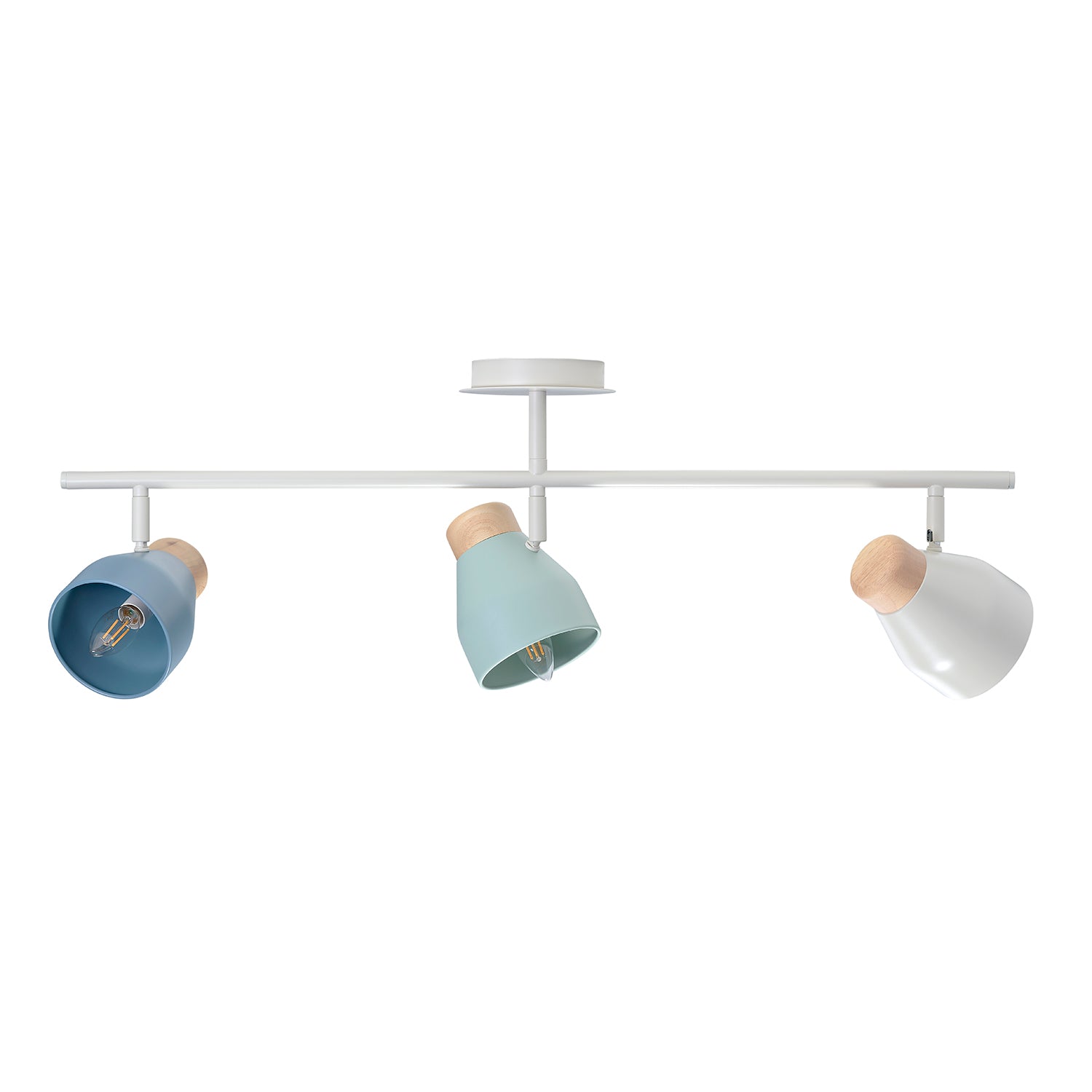 Contemporary Scandinavian Style Triple Bar Spot Ceiling Light in Grey and Blue Image 1