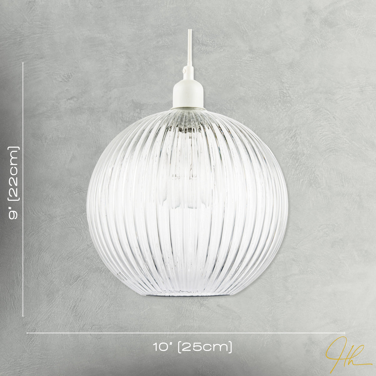 Modern Clear Transparent Line Ribbed Glass Round Pendant Light Shade Image 7