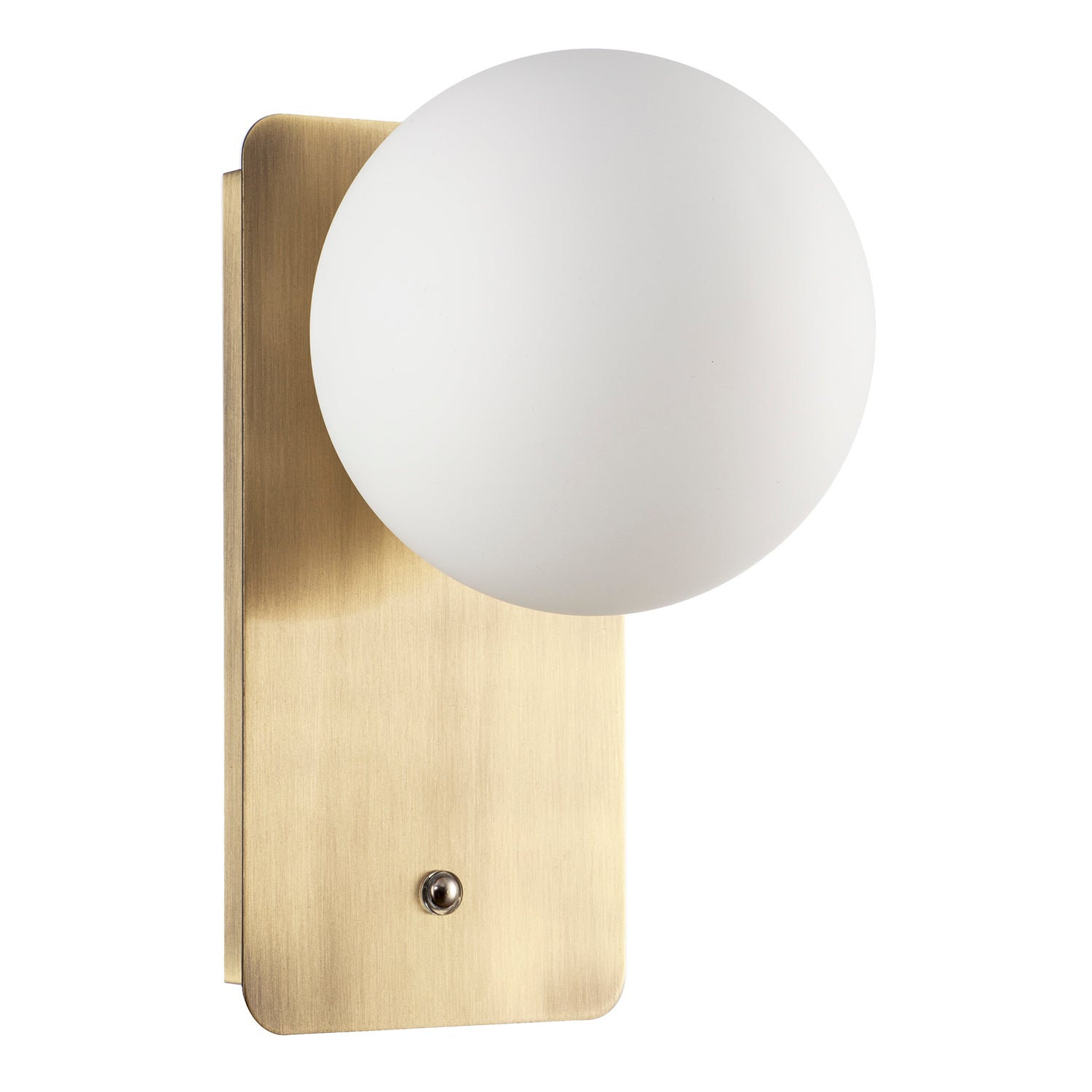 Antique Brass Rechargeable Wall Light with Opal Globe Glass Shade Image 4