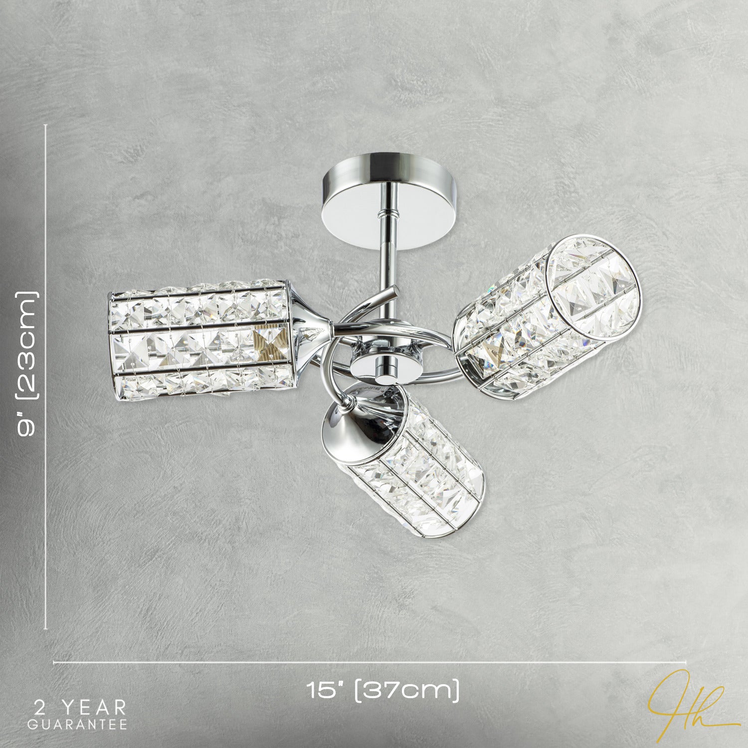 Modern Chrome Ceiling Light with Cylindrical Acrylic Beaded Shades Image 7