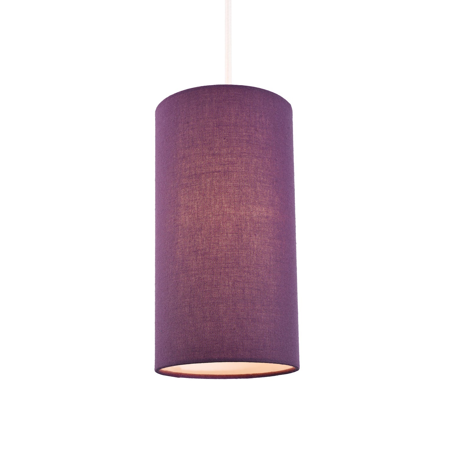 Contemporary and Stylish Vivid Purple Linen Fabric Tall Cylindrical Lampshade Image 2