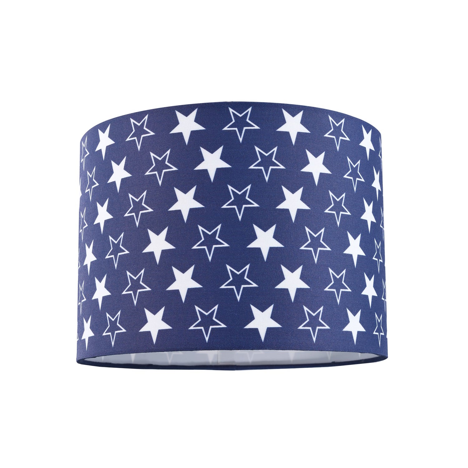 White Stars Children's/Kids Blue Cotton Fabric Bedroom Lamp or Pendant Shade Image 1