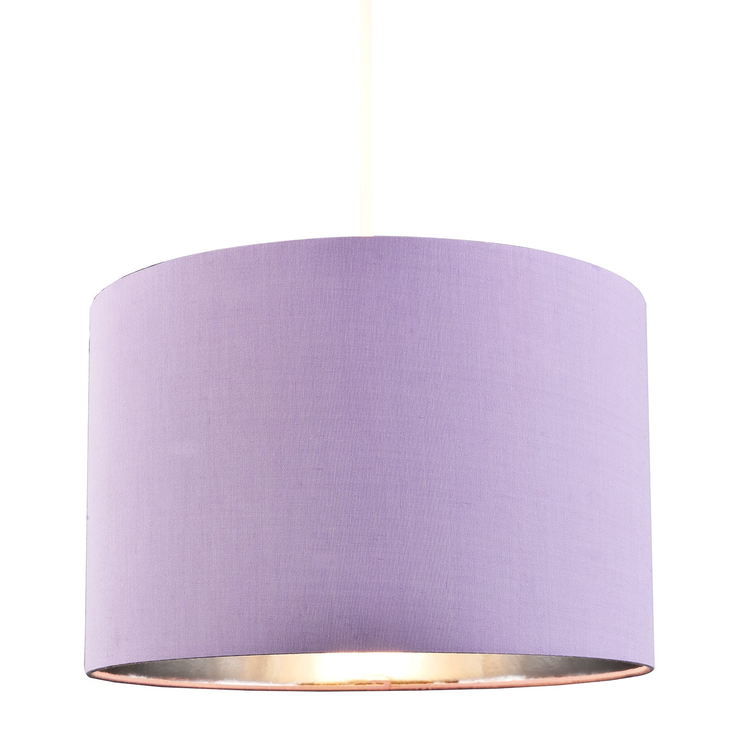 Modern Chic Lilac Cotton 12" Table/Pendant Lamp Shade with Shiny Silver Inner Image 2