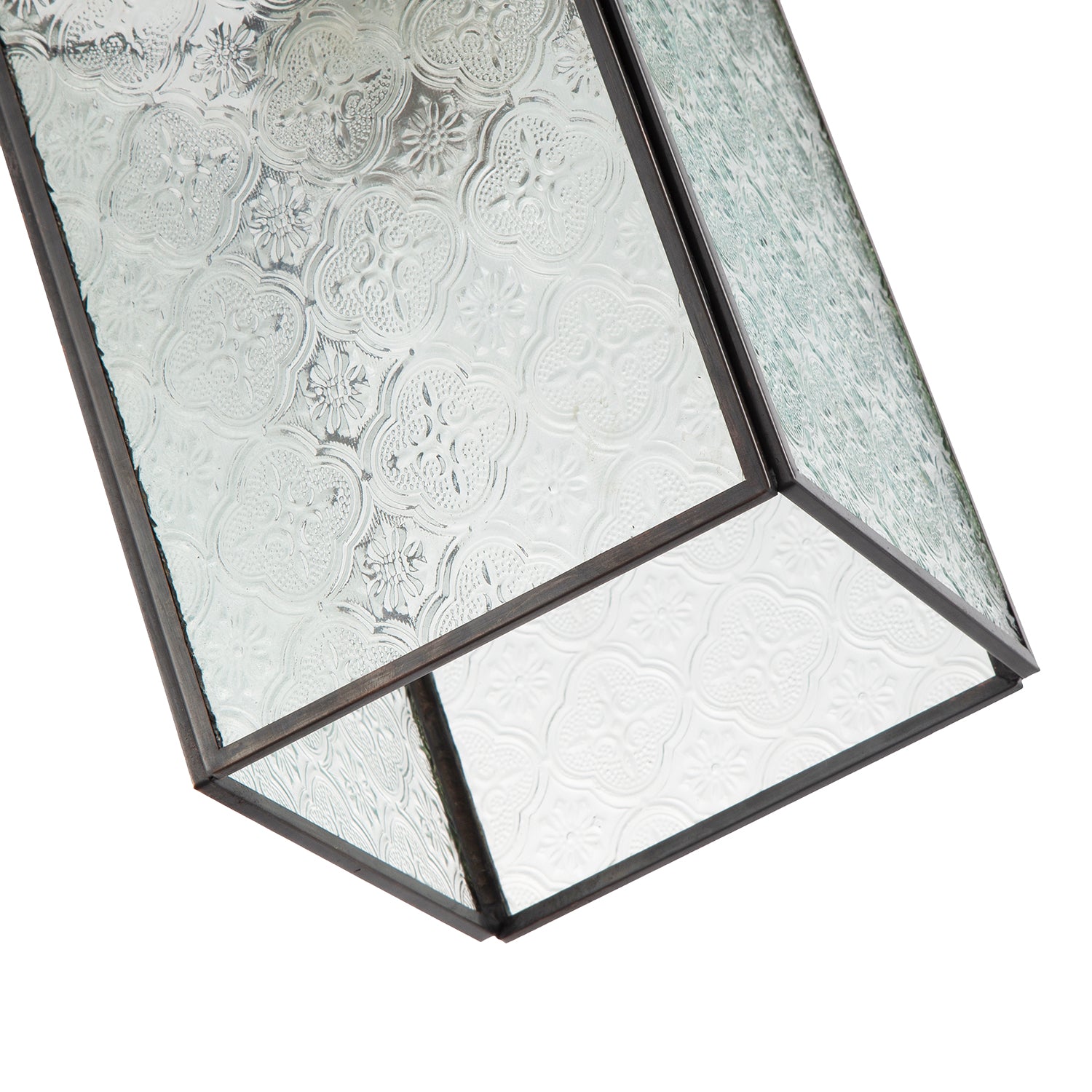 Vintage Traditional Bronze Pendant Shade with Clear Moroccan Glass Image 4