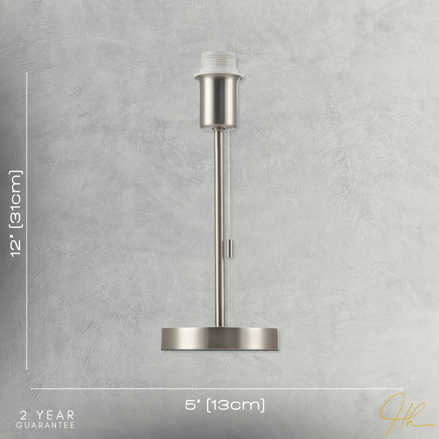 Traditional Table Lamp Base in Satin Nickel with Pull Cord Switch Image 7