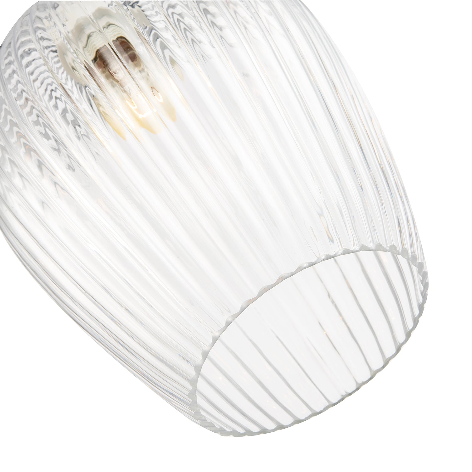 Modern Transparent Mini Line Ribbed Glass Pendant Ceiling Lamp Shade Image 4