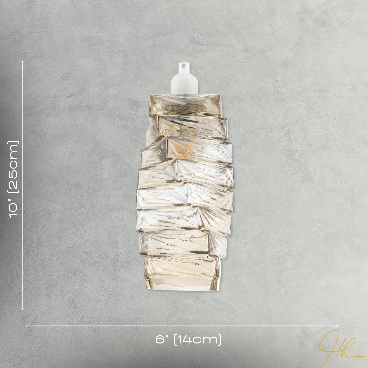 Sleek Gold Tinted Pendant Light Shade with Staggered Rectangular Body Image 7
