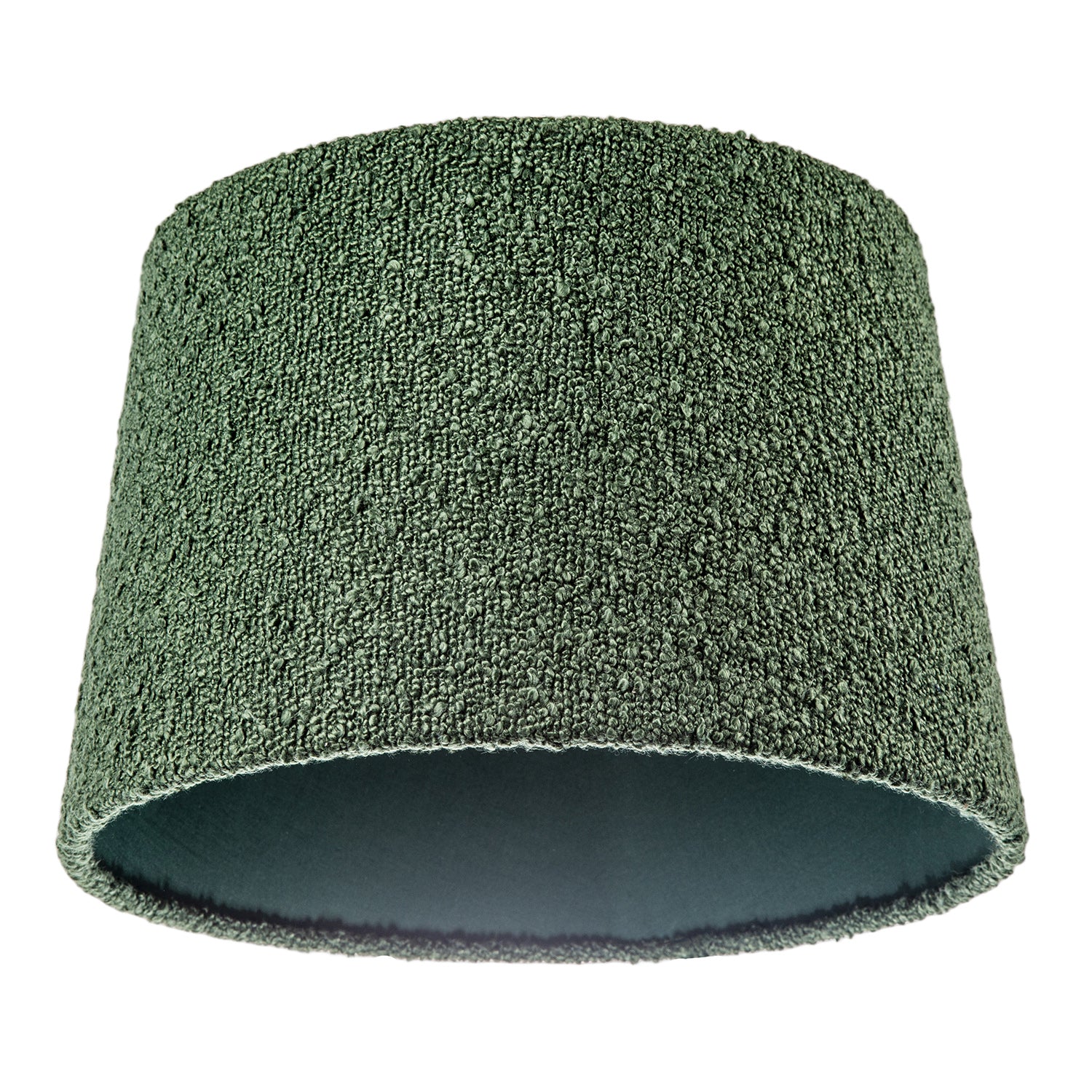Elegant Rich Forest Green Tapered Lampshade in Boucle Lamb Wool Fabric Image 5